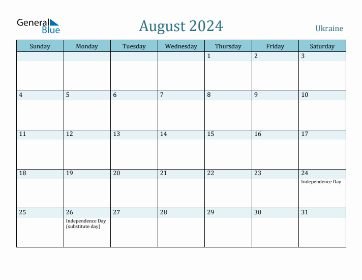 August 2024 Calendar with Holidays