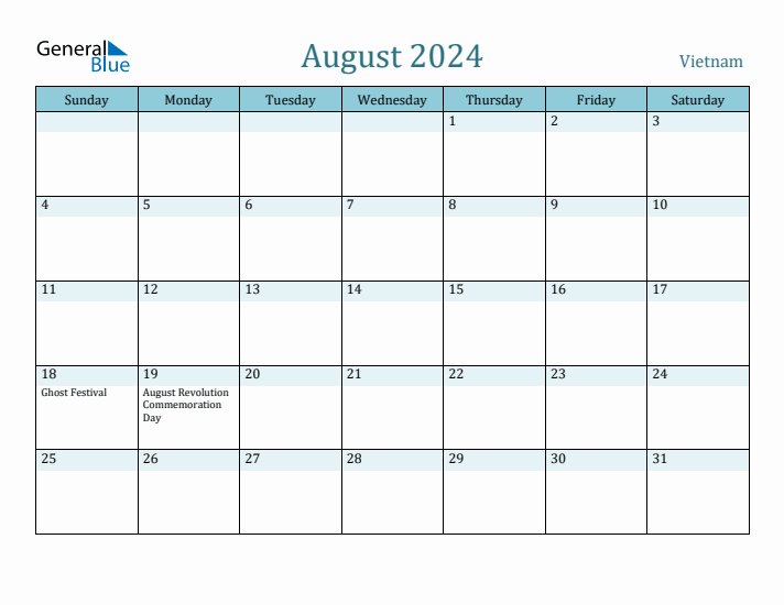 August 2024 Calendar with Holidays