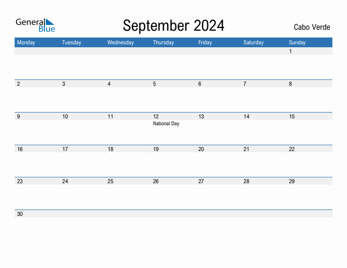 Fillable September 2024 Calendar