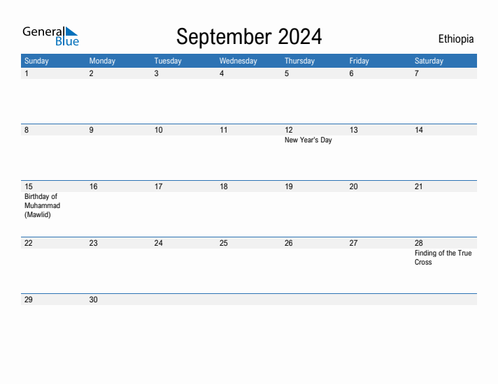 Fillable September 2024 Calendar