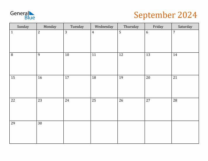 Editable September 2024 Calendar