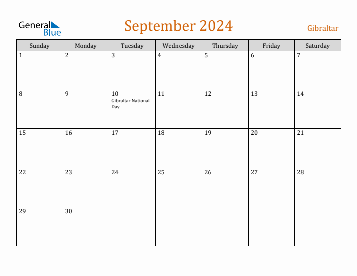 September 2024 Holiday Calendar with Sunday Start