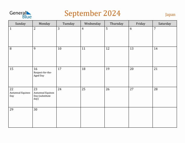 September 2024 Holiday Calendar with Sunday Start