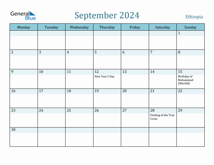 September 2024 Calendar with Holidays