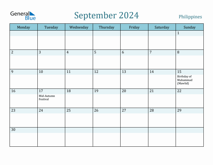 September 2024 Calendar with Holidays