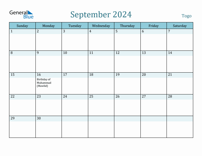 September 2024 Calendar with Holidays