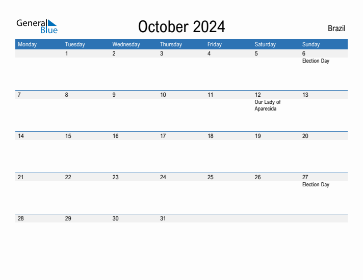 Fillable October 2024 Calendar