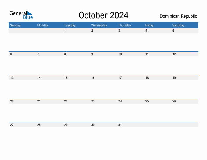 Fillable October 2024 Calendar