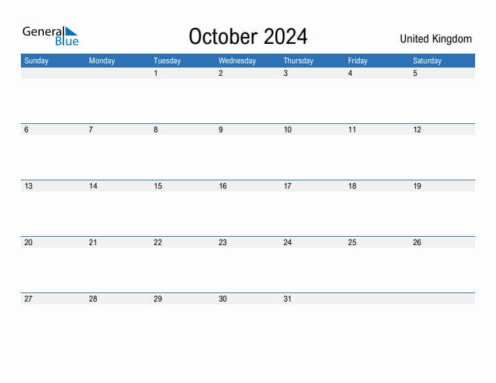 Fillable October 2024 Calendar