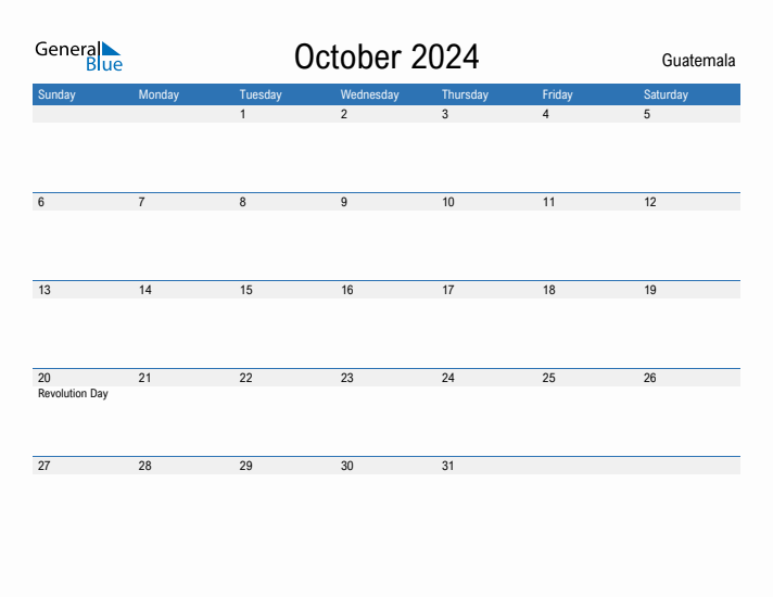 Fillable October 2024 Calendar