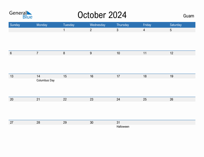 Fillable October 2024 Calendar