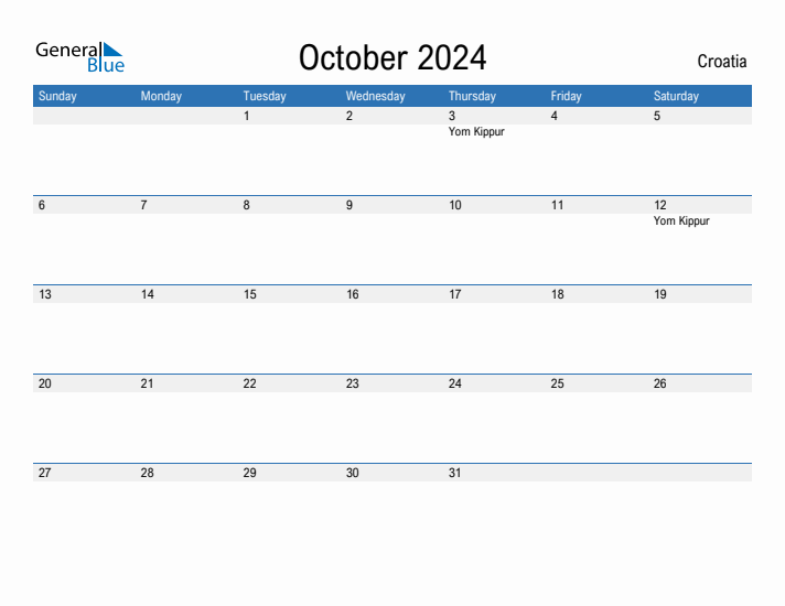 Fillable October 2024 Calendar