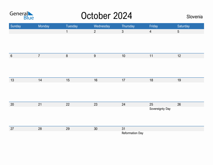 Fillable October 2024 Calendar