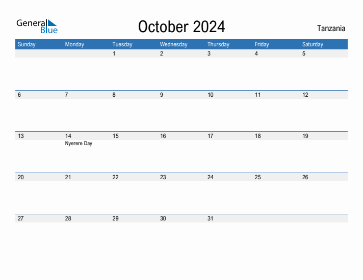 Fillable October 2024 Calendar