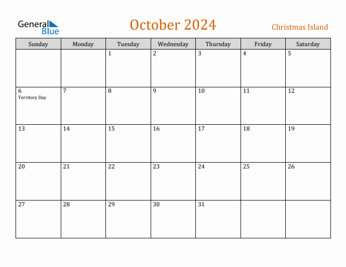 October 2024 Holiday Calendar with Sunday Start