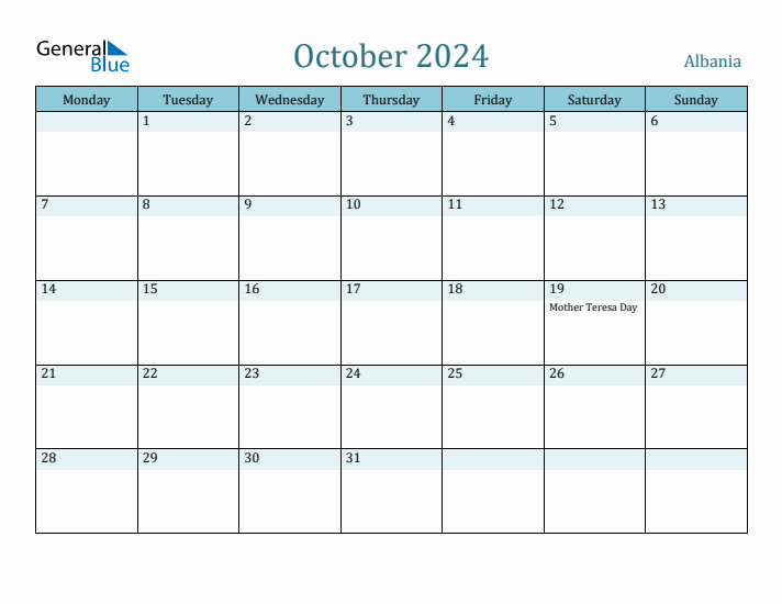 October 2024 Calendar with Holidays