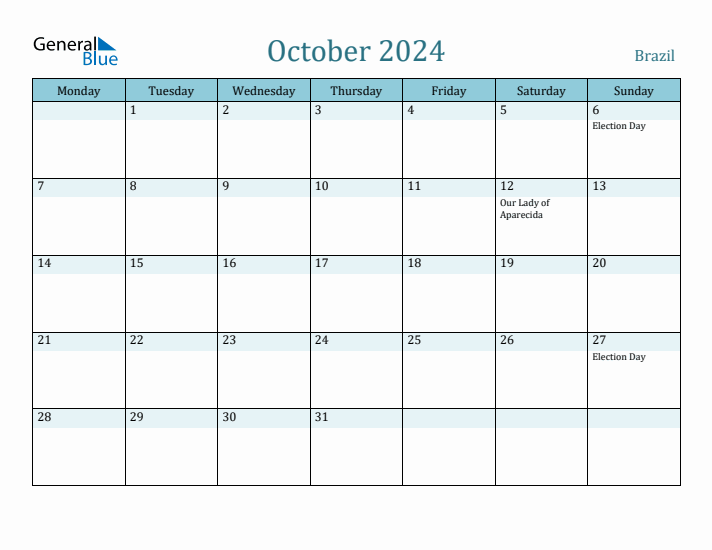 October 2024 Calendar with Holidays