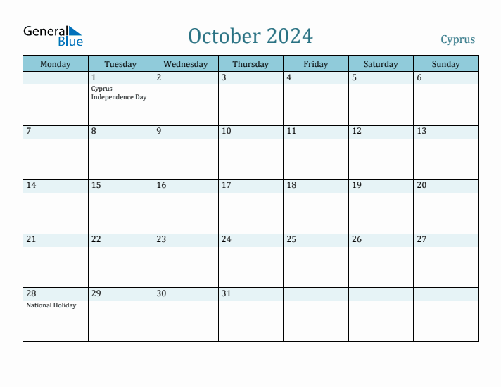 October 2024 Calendar with Holidays