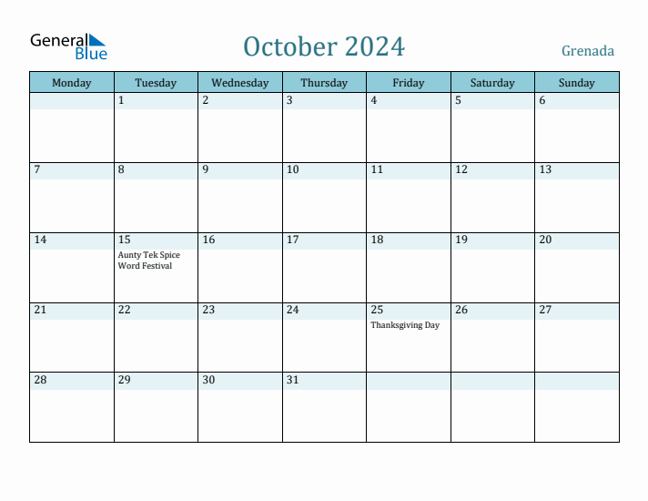 October 2024 Calendar with Holidays