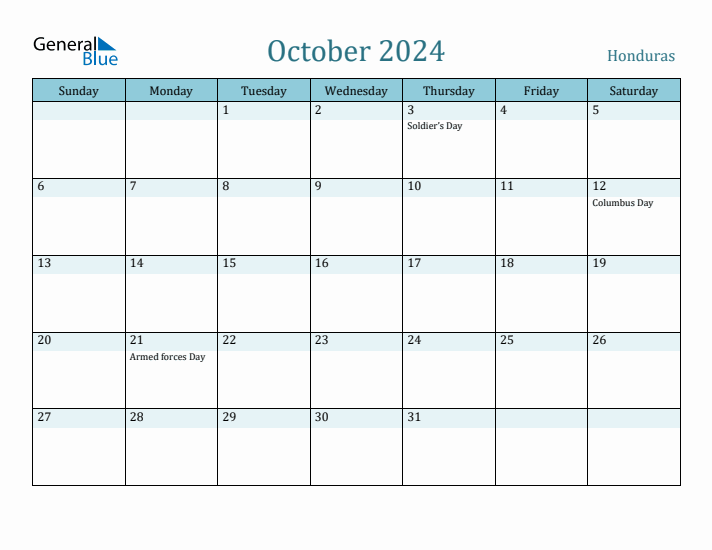 October 2024 Calendar with Holidays