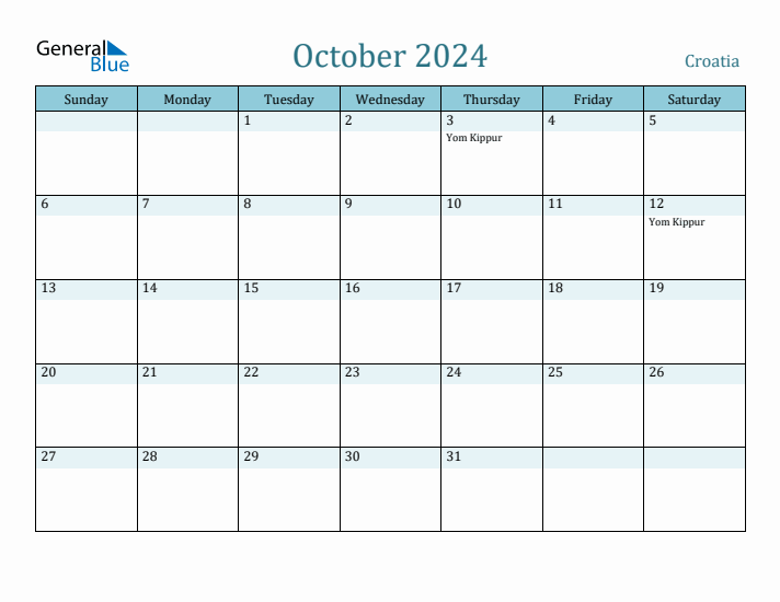 October 2024 Calendar with Holidays