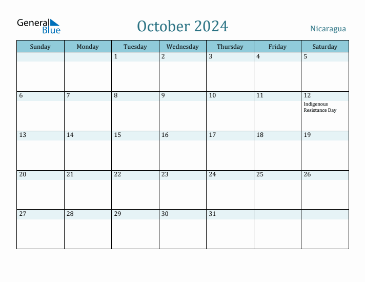 October 2024 Calendar with Holidays