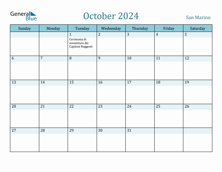 October 2024 Calendar with Holidays