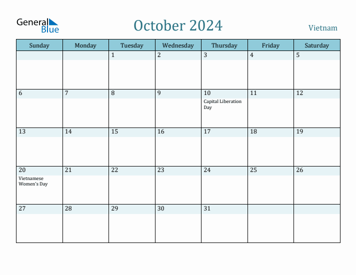 October 2024 Calendar with Holidays