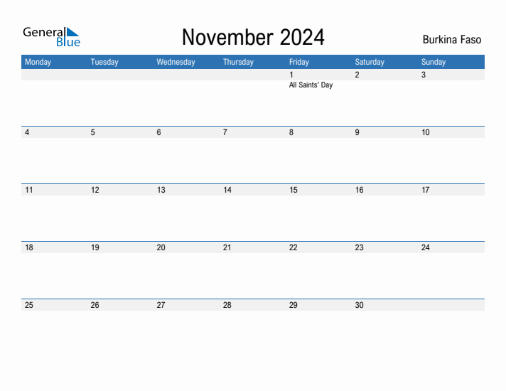 Fillable November 2024 Calendar