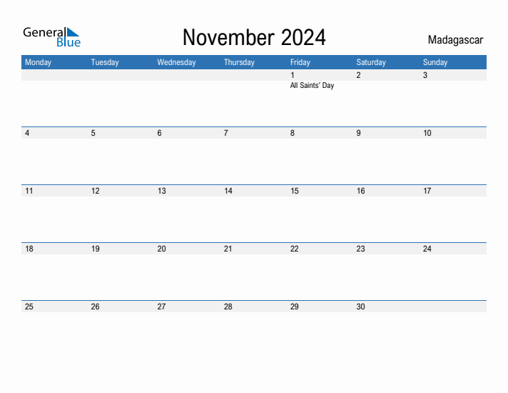 Fillable November 2024 Calendar