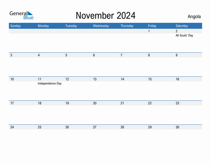 Fillable November 2024 Calendar