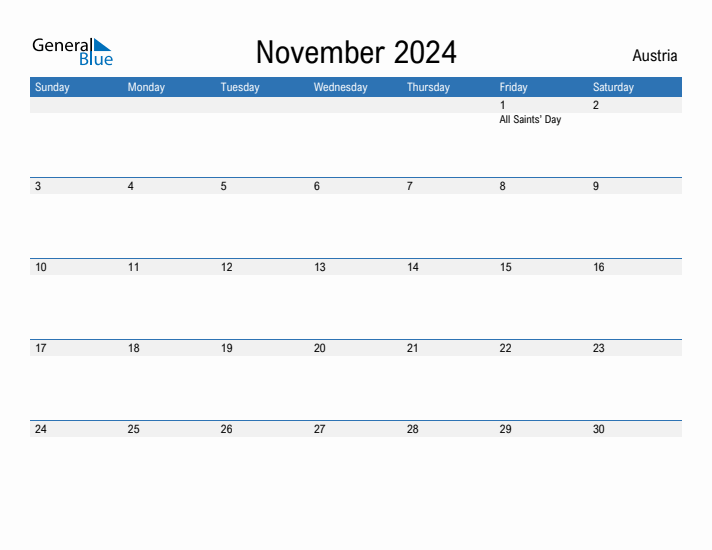 Fillable November 2024 Calendar