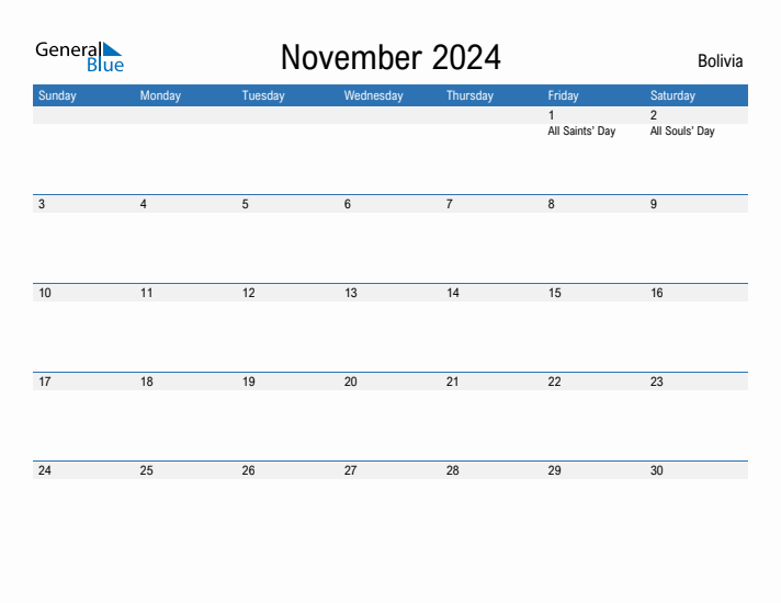 Fillable November 2024 Calendar