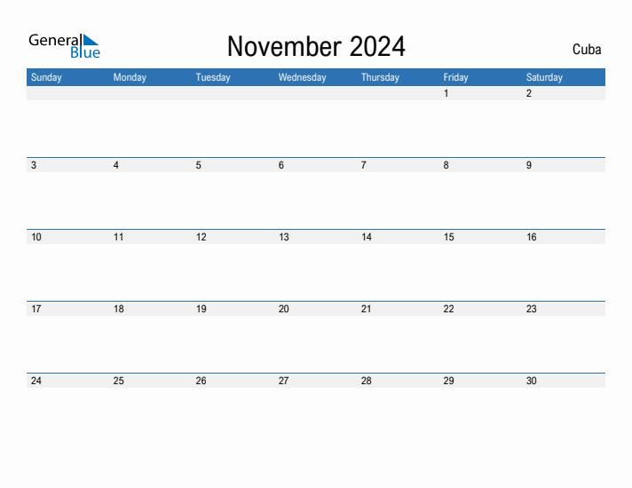 Fillable November 2024 Calendar