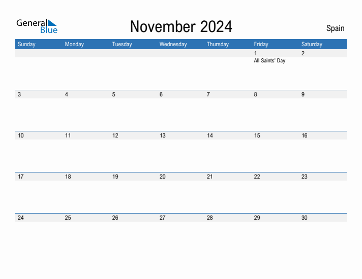 Fillable November 2024 Calendar