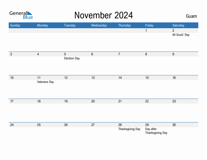 Fillable November 2024 Calendar