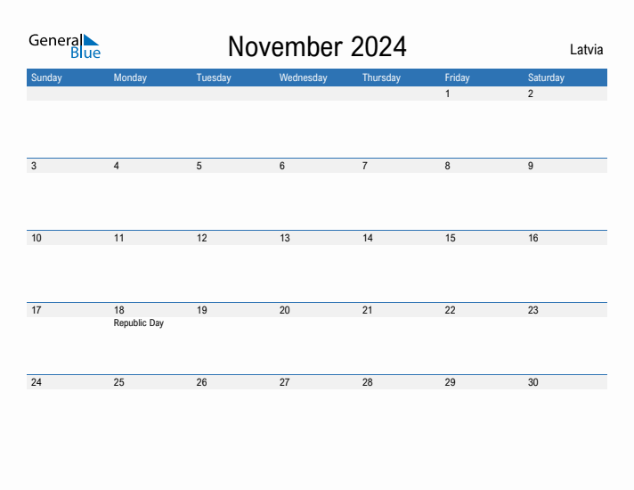 Fillable November 2024 Calendar