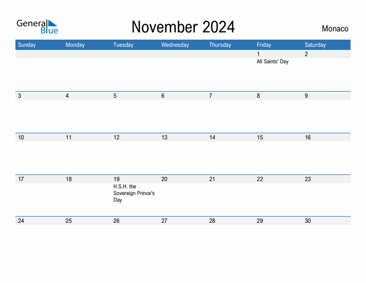 Fillable November 2024 Calendar