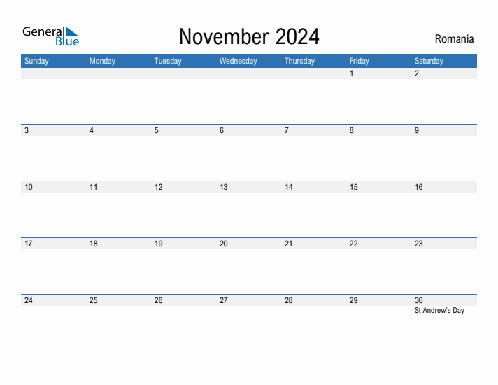 Fillable November 2024 Calendar