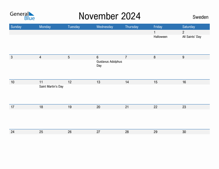 Fillable November 2024 Calendar