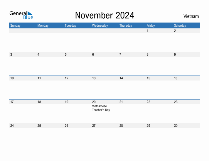 Fillable November 2024 Calendar