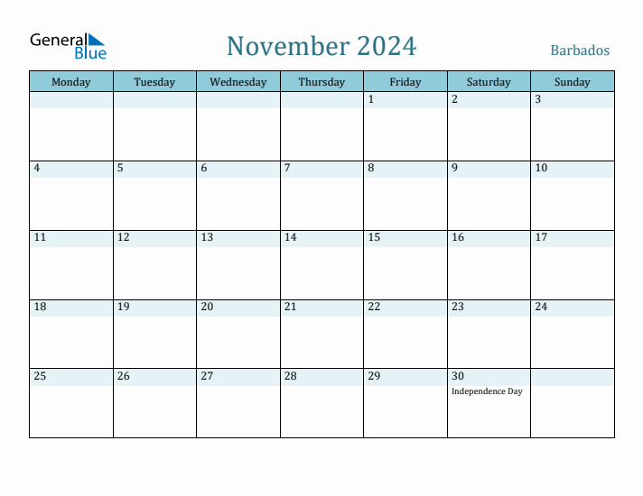 November 2024 Calendar with Holidays