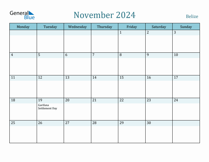 November 2024 Calendar with Holidays