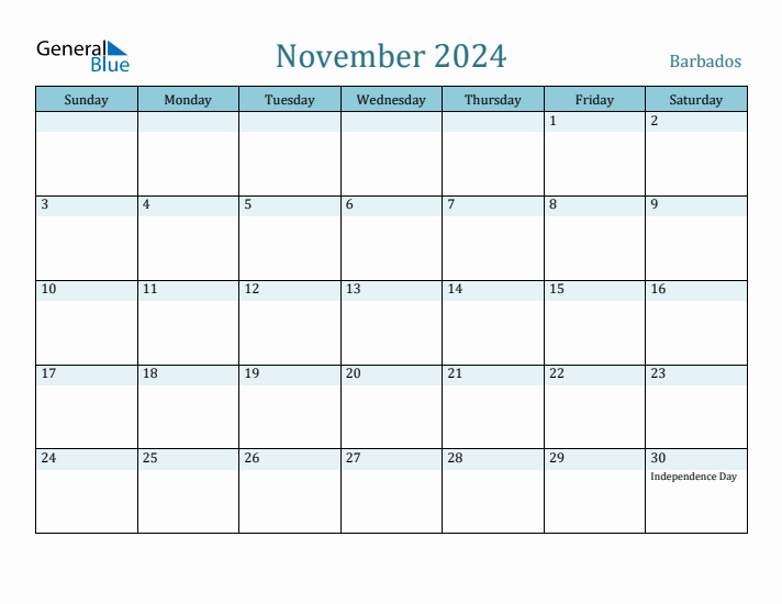 November 2024 Calendar with Holidays