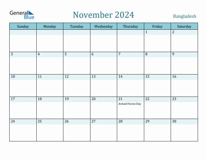 November 2024 Calendar with Holidays