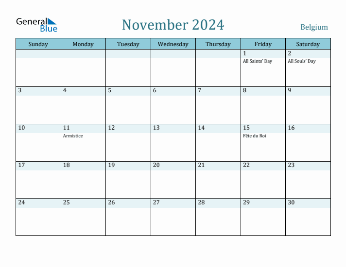 November 2024 Calendar with Holidays