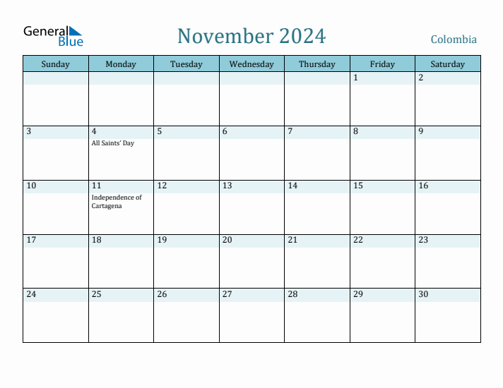 November 2024 Calendar with Holidays