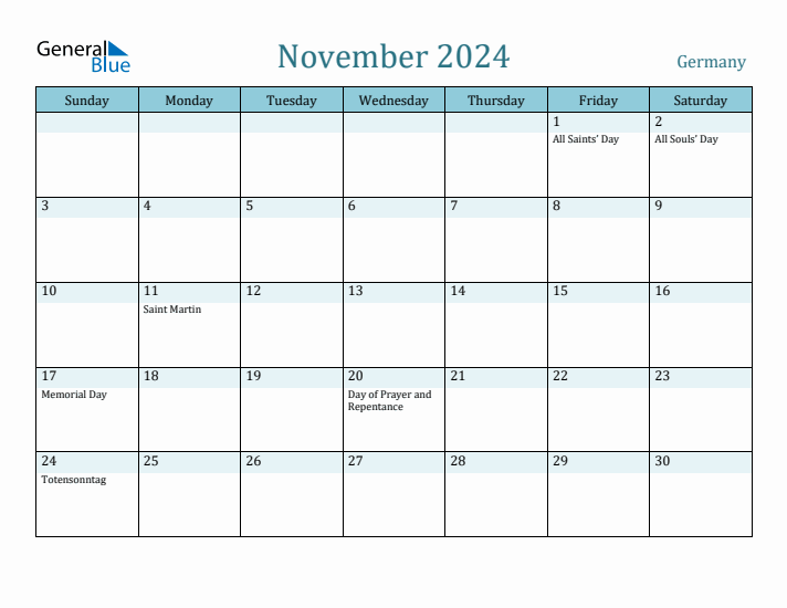 November 2024 Calendar with Holidays