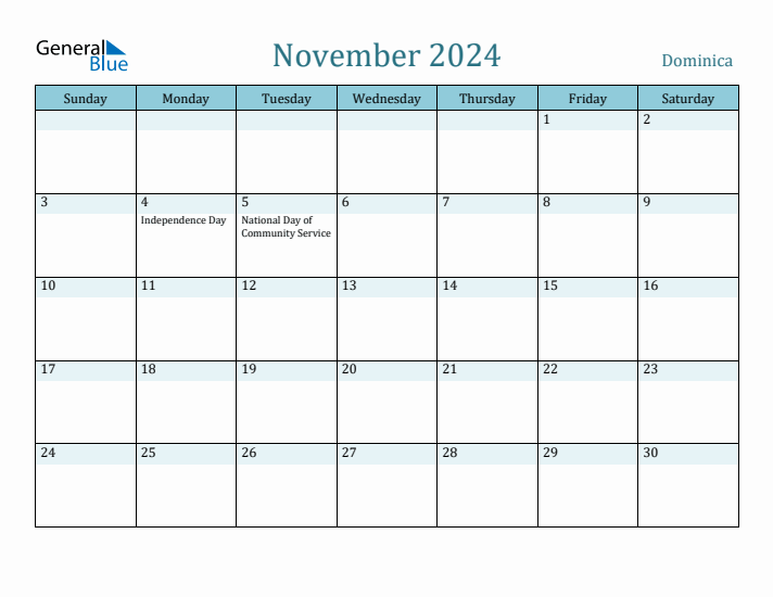 November 2024 Calendar with Holidays