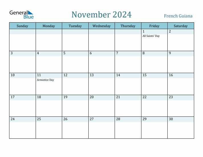 November 2024 Calendar with Holidays